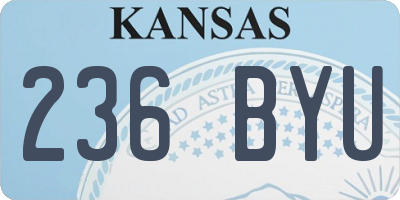 KS license plate 236BYU