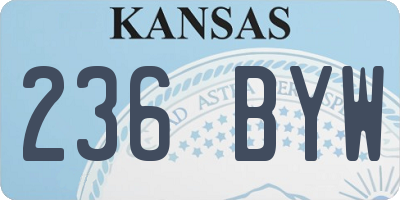 KS license plate 236BYW