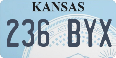 KS license plate 236BYX
