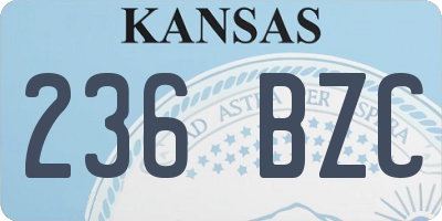 KS license plate 236BZC