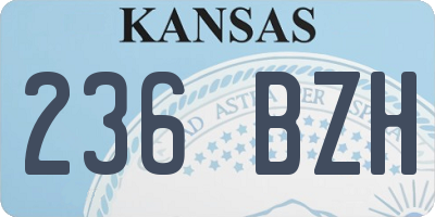 KS license plate 236BZH