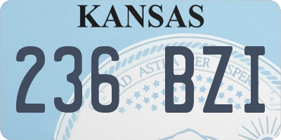 KS license plate 236BZI