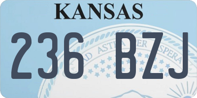 KS license plate 236BZJ