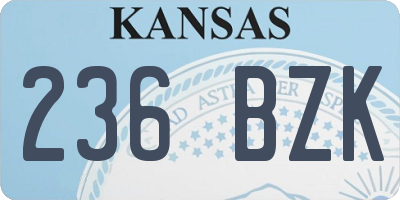 KS license plate 236BZK