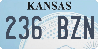KS license plate 236BZN