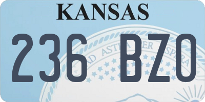 KS license plate 236BZO