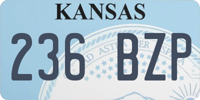KS license plate 236BZP