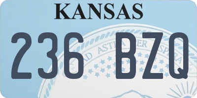 KS license plate 236BZQ