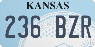 KS license plate 236BZR