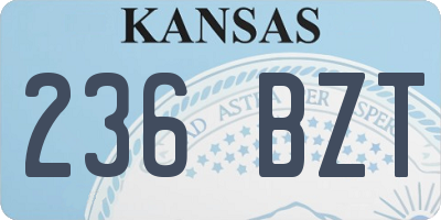 KS license plate 236BZT