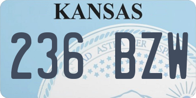 KS license plate 236BZW