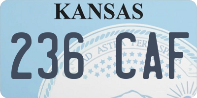 KS license plate 236CAF