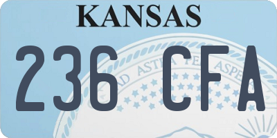 KS license plate 236CFA