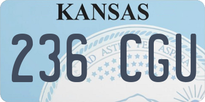 KS license plate 236CGU