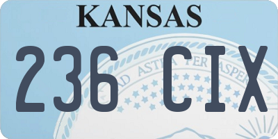 KS license plate 236CIX