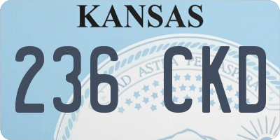 KS license plate 236CKD