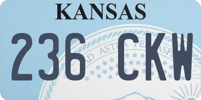 KS license plate 236CKW
