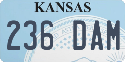 KS license plate 236DAM
