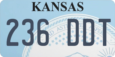 KS license plate 236DDT