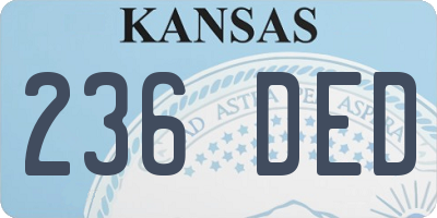 KS license plate 236DED