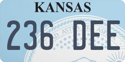 KS license plate 236DEE