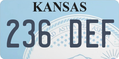KS license plate 236DEF