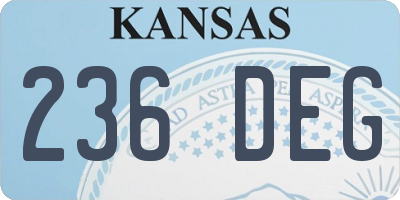 KS license plate 236DEG