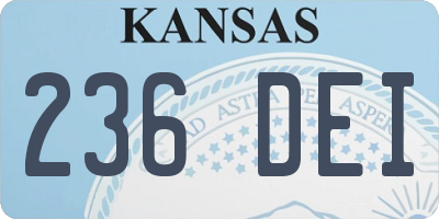 KS license plate 236DEI