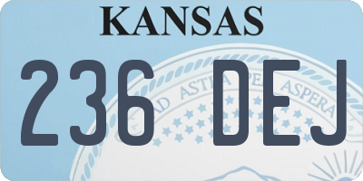 KS license plate 236DEJ