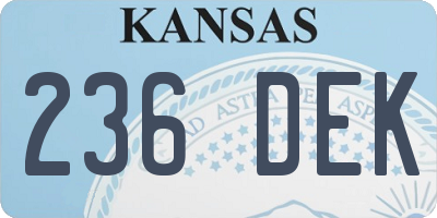 KS license plate 236DEK
