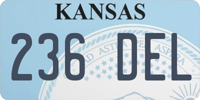 KS license plate 236DEL