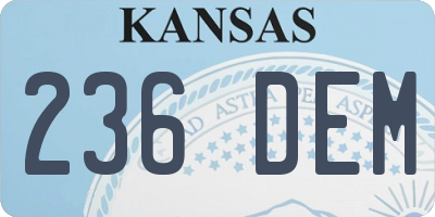 KS license plate 236DEM