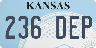 KS license plate 236DEP