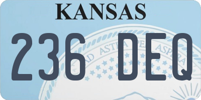KS license plate 236DEQ