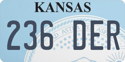 KS license plate 236DER