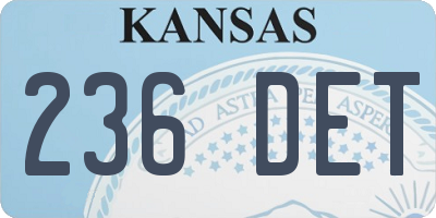KS license plate 236DET