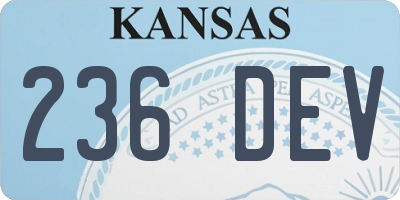 KS license plate 236DEV