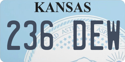 KS license plate 236DEW