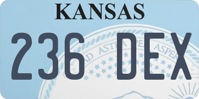 KS license plate 236DEX
