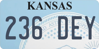KS license plate 236DEY