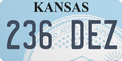 KS license plate 236DEZ