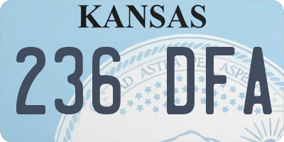 KS license plate 236DFA