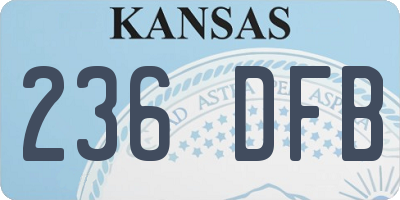 KS license plate 236DFB