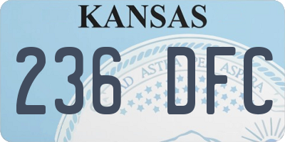 KS license plate 236DFC