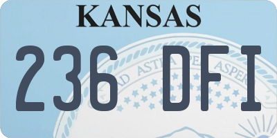 KS license plate 236DFI