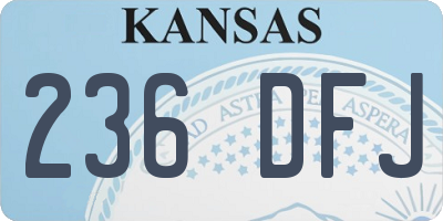 KS license plate 236DFJ