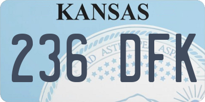 KS license plate 236DFK