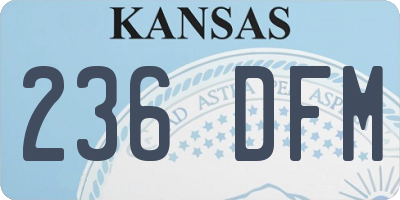 KS license plate 236DFM