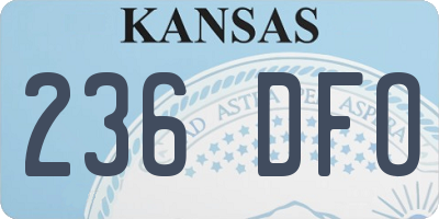 KS license plate 236DFO