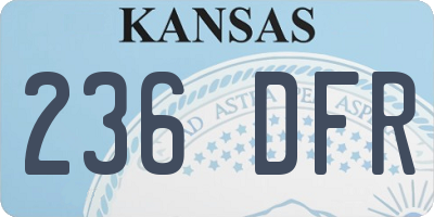 KS license plate 236DFR